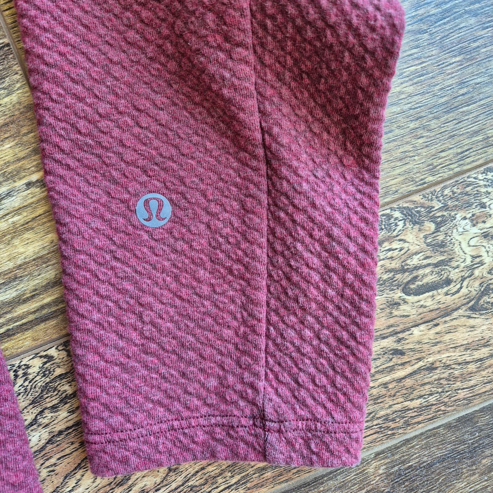 Lululemon At Ease Crew Textured Double Knit Sweatshirt Zip-Pocket Red Men's S - Thumbnail 7