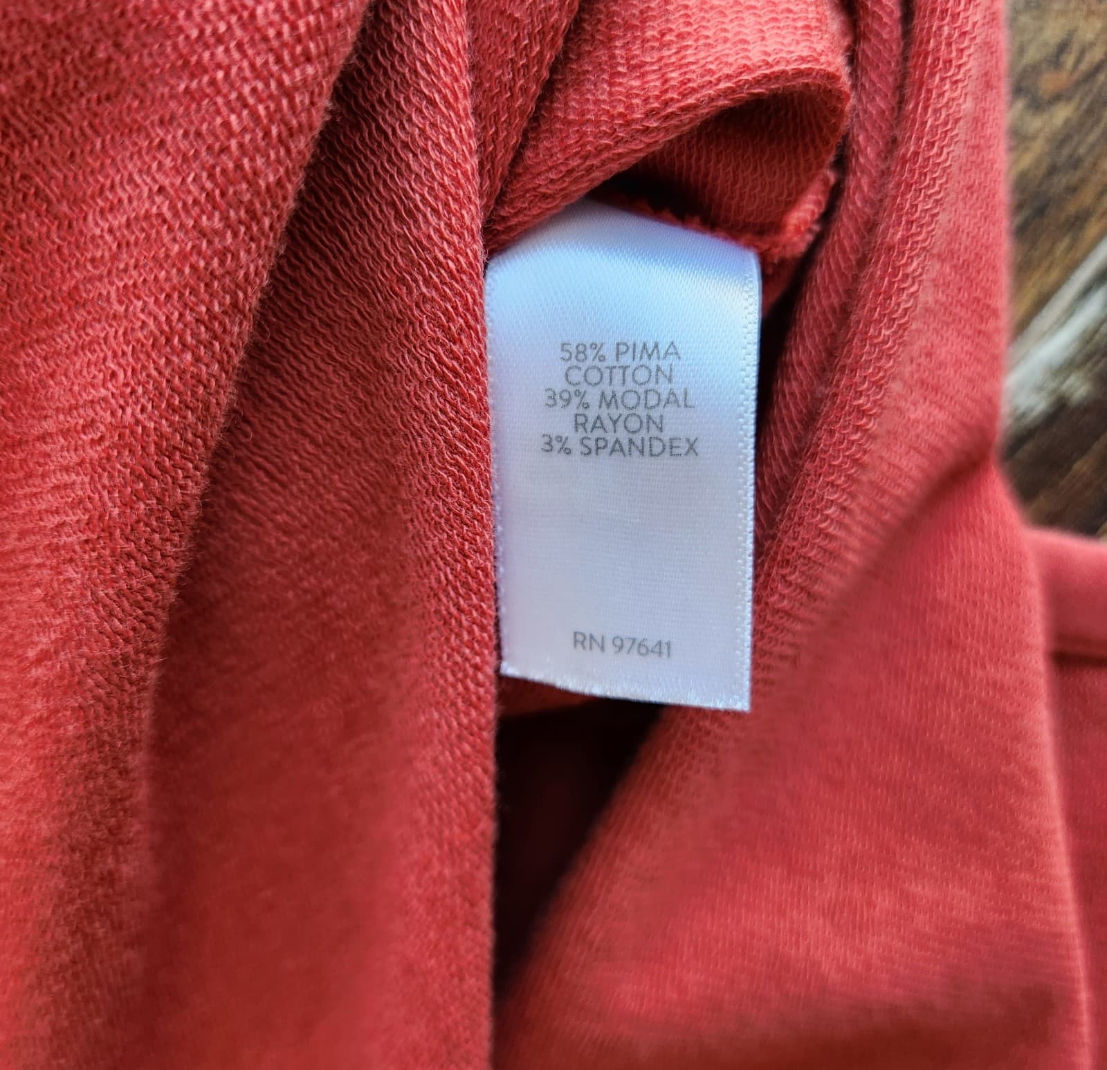 Pure Jill Affinity French Terry Tie-Waist Max Dress Long Sleeve Red Brick Sz.L - Thumbnail 11
