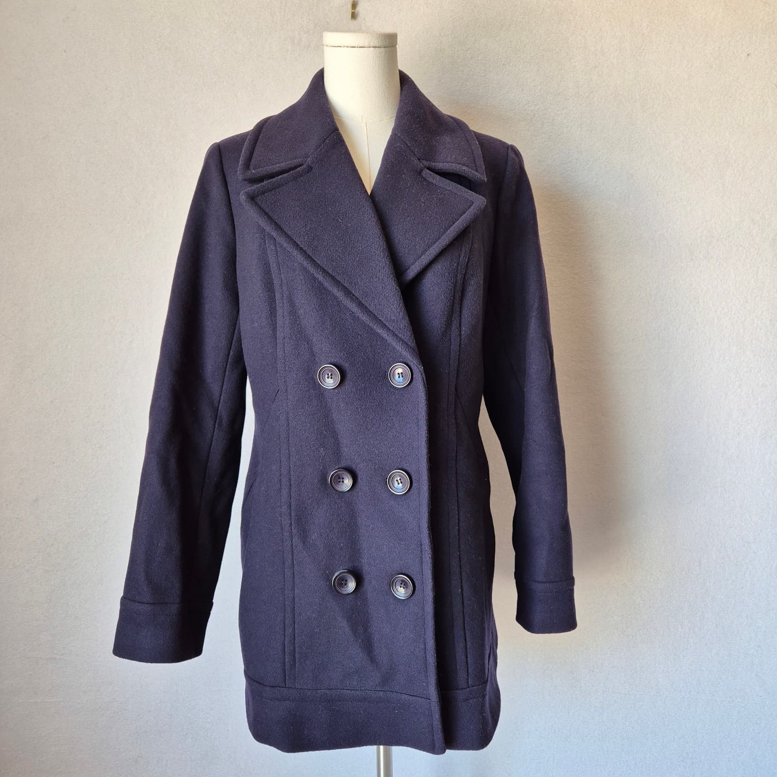 Pendleton Wool Blend Peacoat Double-Breasted Lined Pocket Navy Blue Women's M - Thumbnail 2