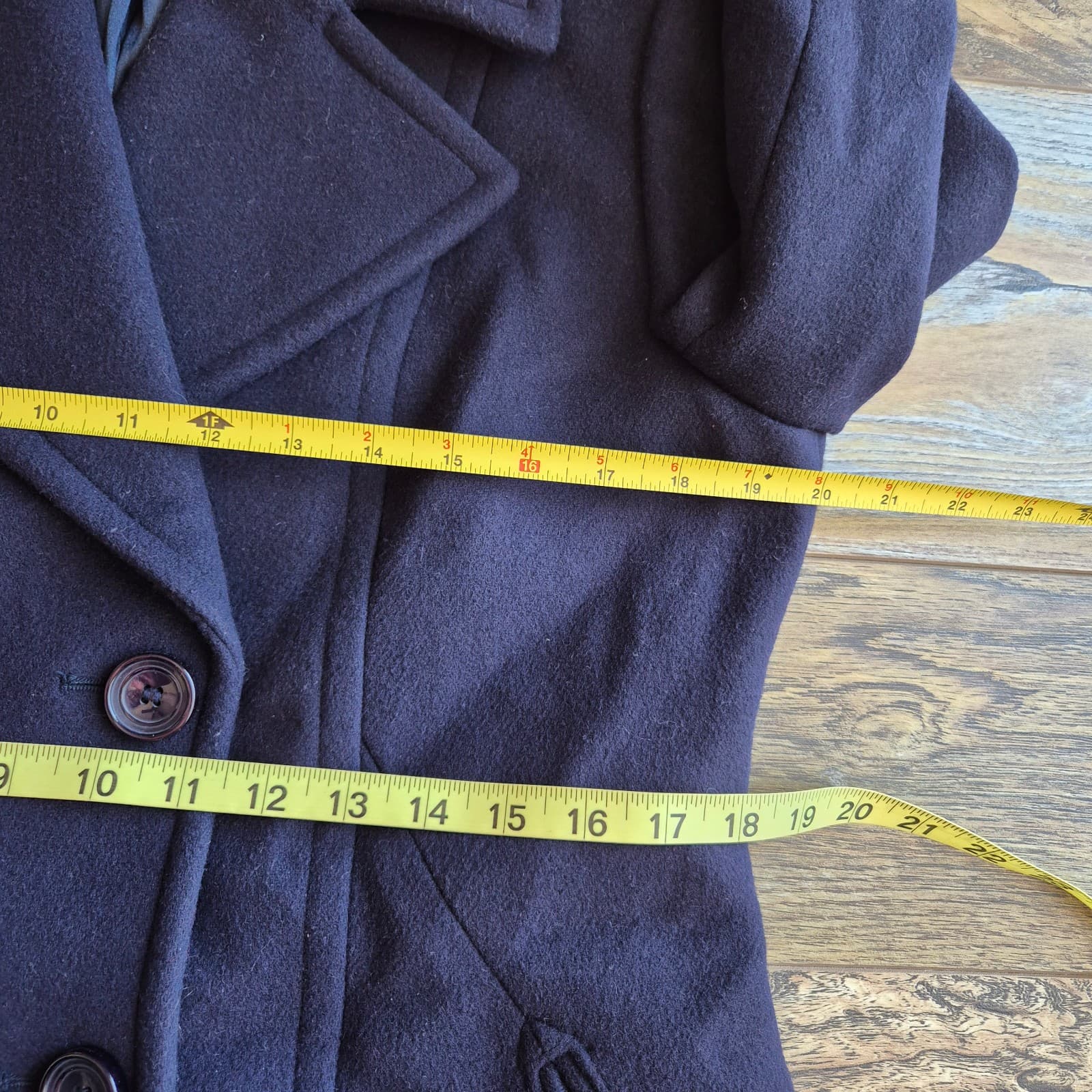 Pendleton Wool Blend Peacoat Double-Breasted Lined Pocket Navy Blue Women's M - Thumbnail 10