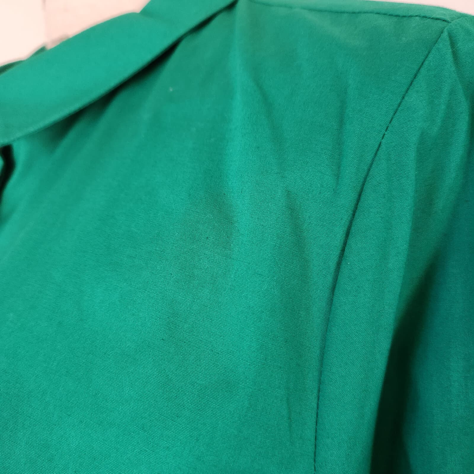 Boden Midi Shirt Dress Long Sleeve Button Tie-Belt Pocket Stretch Green Sz.16L - Thumbnail 5