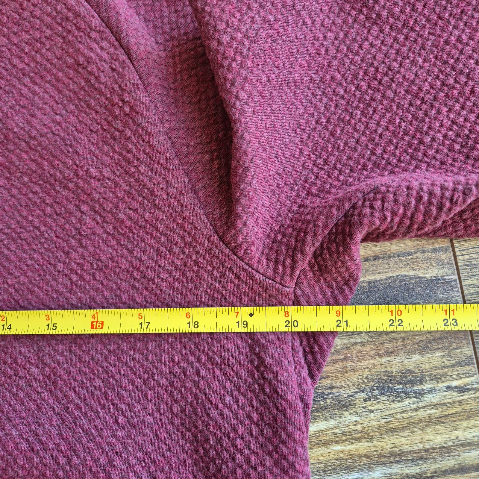 Lululemon At Ease Crew Textured Double Knit Sweatshirt Zip-Pocket Red Men's S - Thumbnail 12