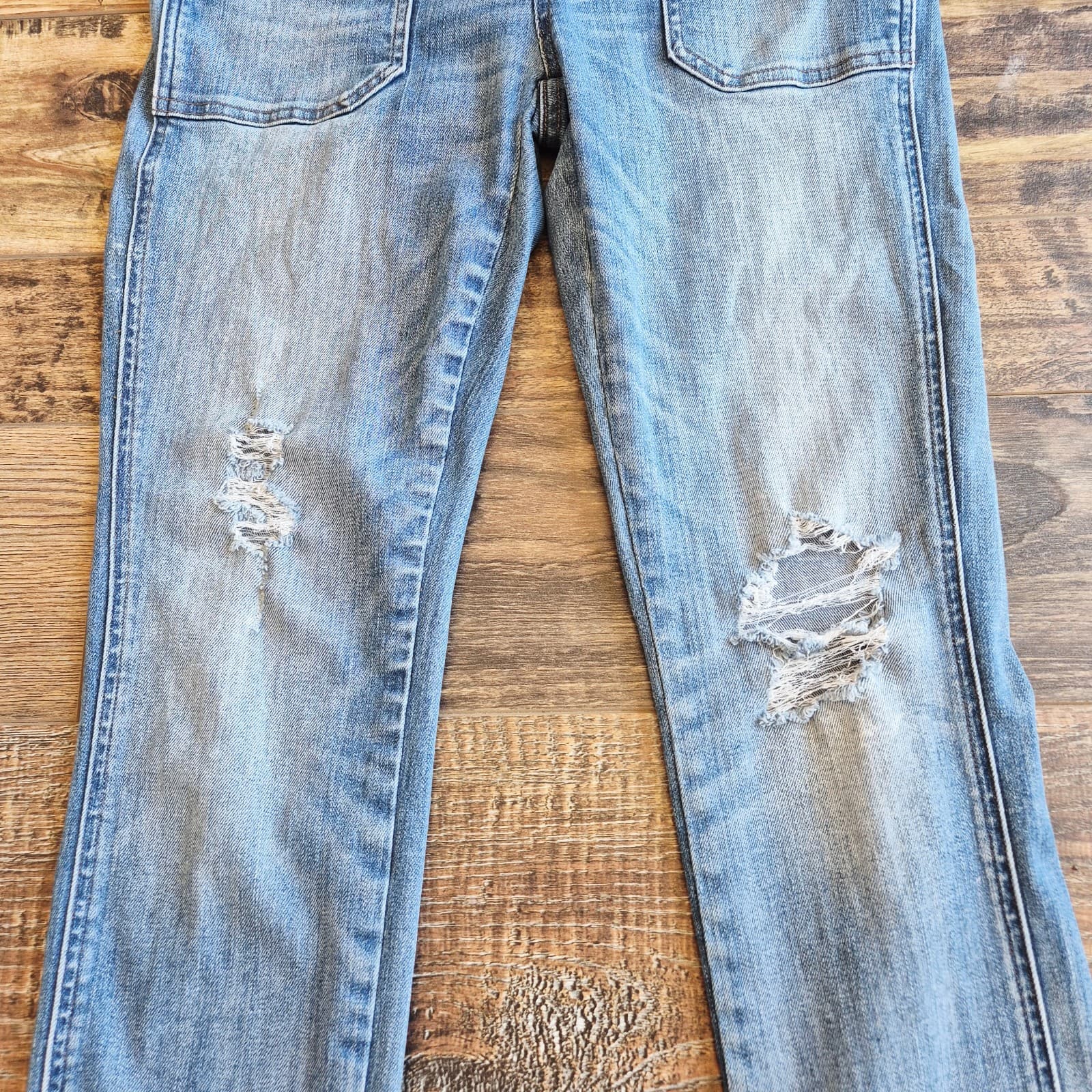 Madewell Skinny Denim Overalls Distressed Stretch Blue Adrian Wash Sz.XS #C2166 - Thumbnail 9
