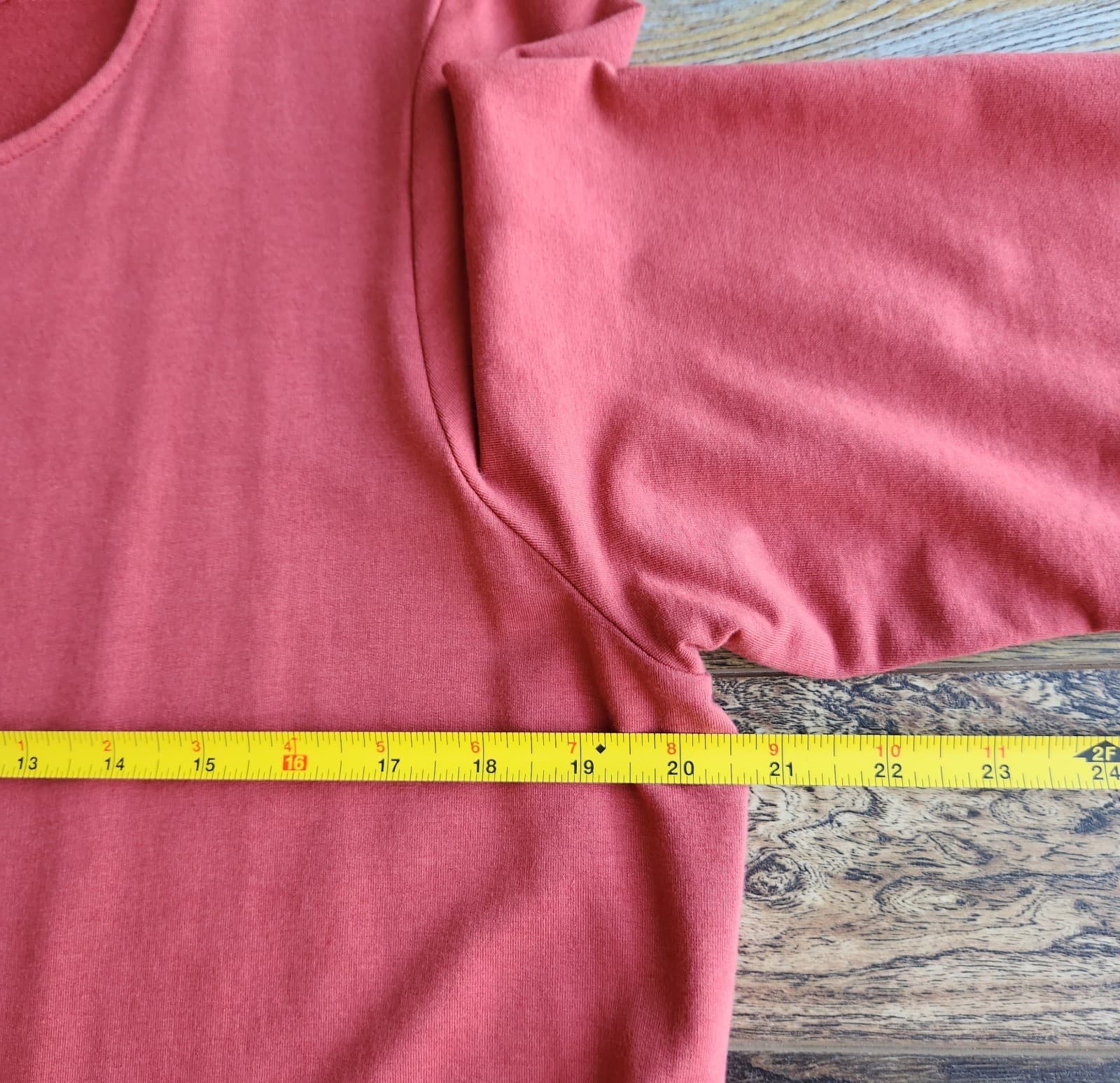 Pure Jill Affinity French Terry Tie-Waist Max Dress Long Sleeve Red Brick Sz.L - Thumbnail 14
