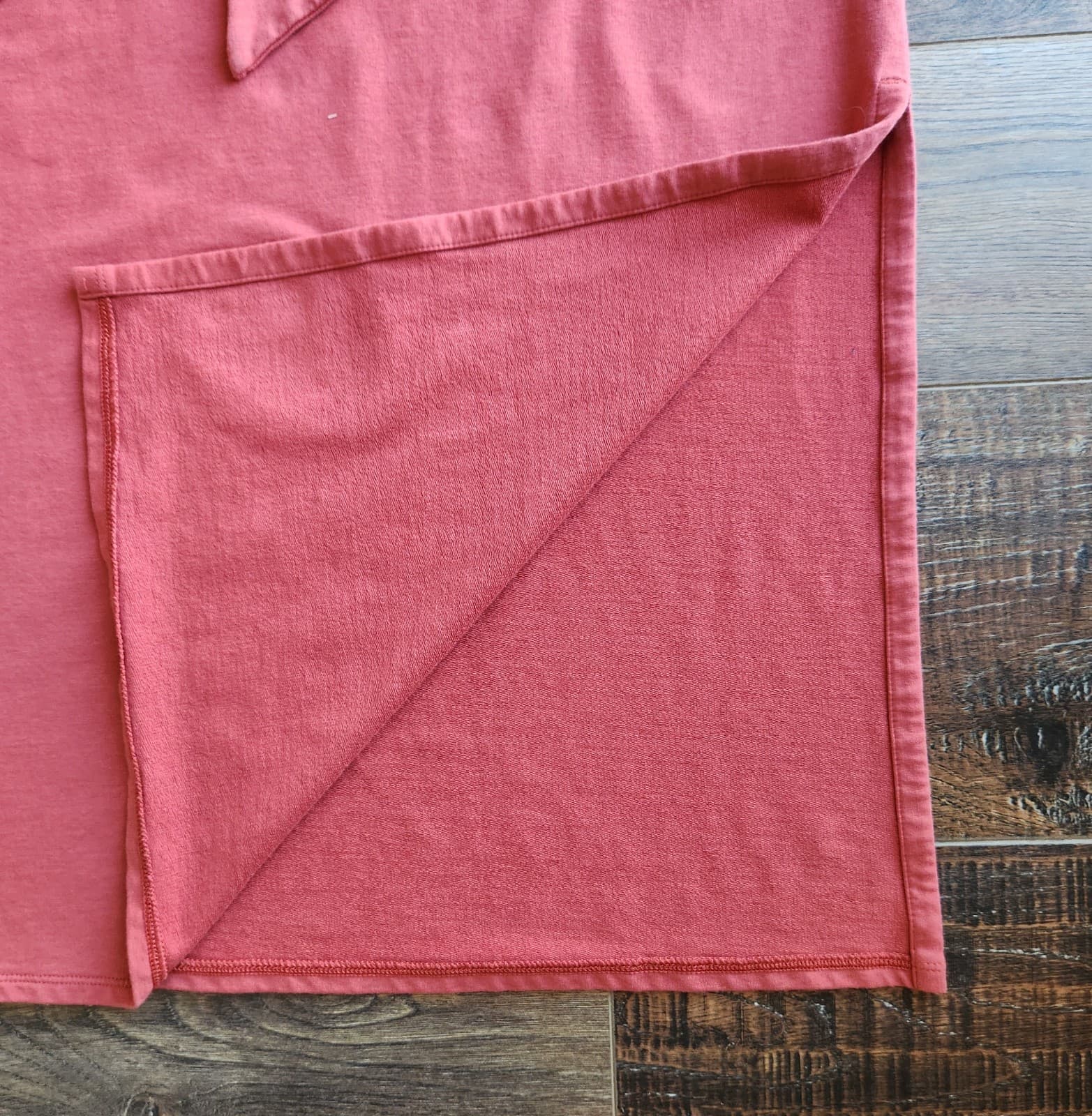 Pure Jill Affinity French Terry Tie-Waist Max Dress Long Sleeve Red Brick Sz.L - Thumbnail 9
