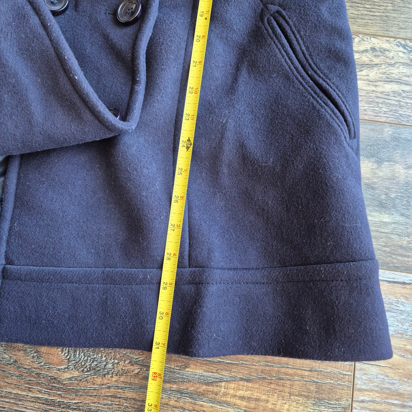 Pendleton Wool Blend Peacoat Double-Breasted Lined Pocket Navy Blue Women's M - Thumbnail 11