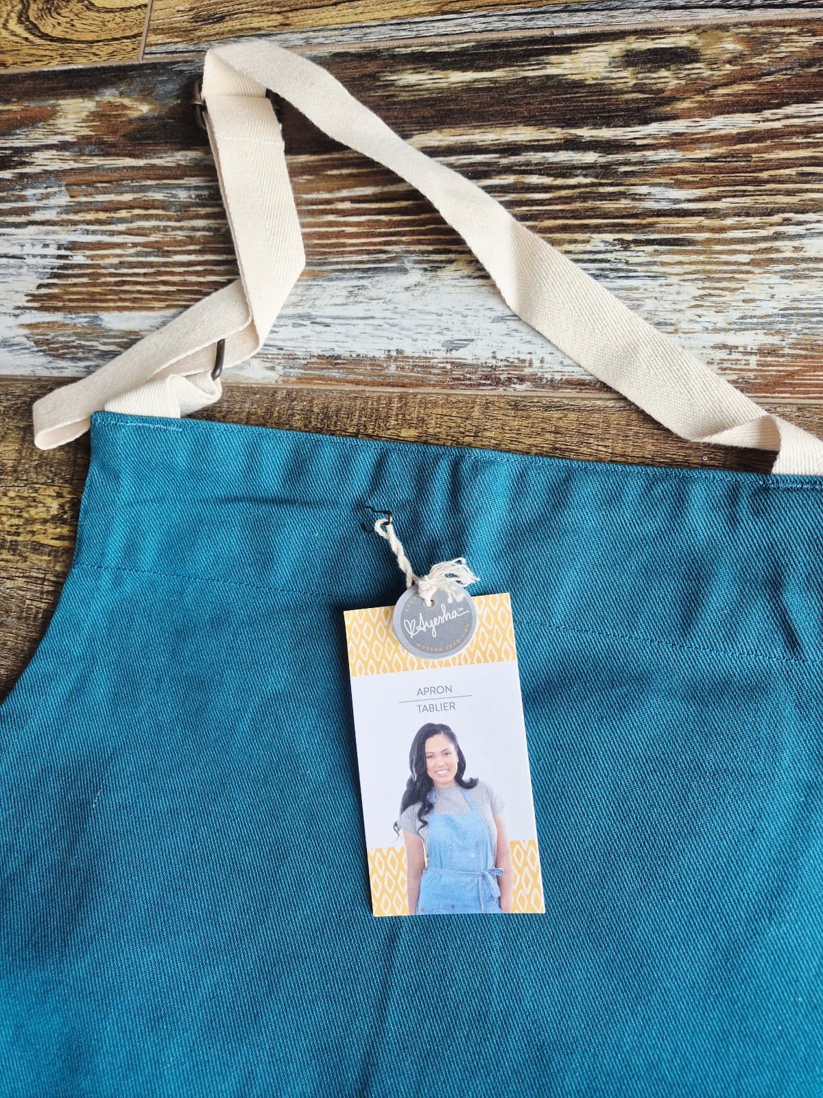 NEW KAF HOME Ayesha Curry Twill Cotton Apron Pockets Adjustable Strap Green - Thumbnail 8