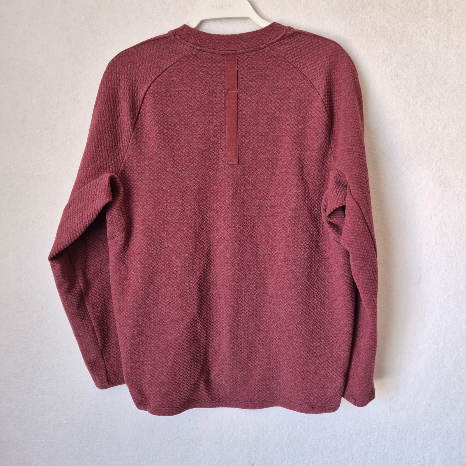 Lululemon At Ease Crew Textured Double Knit Sweatshirt Zip-Pocket Red Men's S - Thumbnail 6