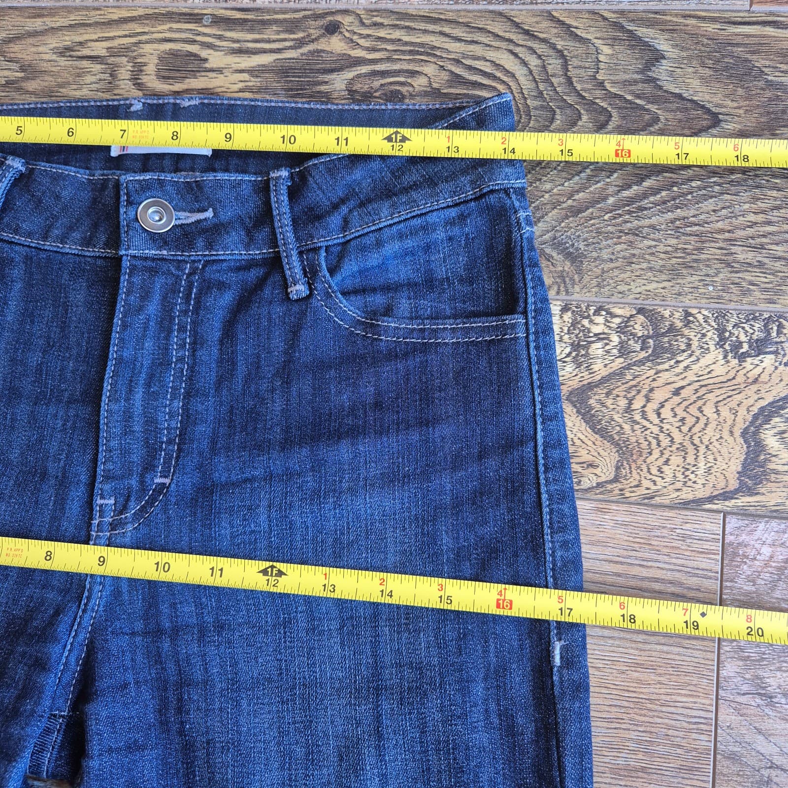 Morrison Sexy Boyfriend Cuffed Cropped Jeans High Rise Dark Wash Blue Women's 25 - Thumbnail 11