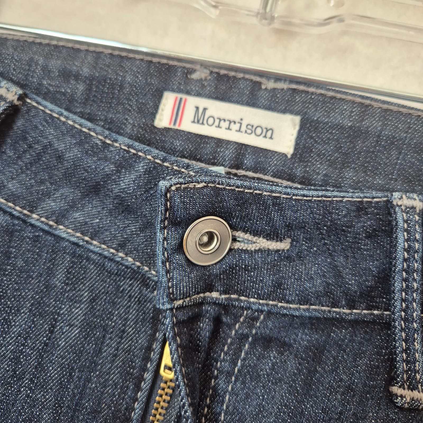Morrison Sexy Boyfriend Cuffed Cropped Jeans High Rise Dark Wash Blue Women's 25 - Thumbnail 5
