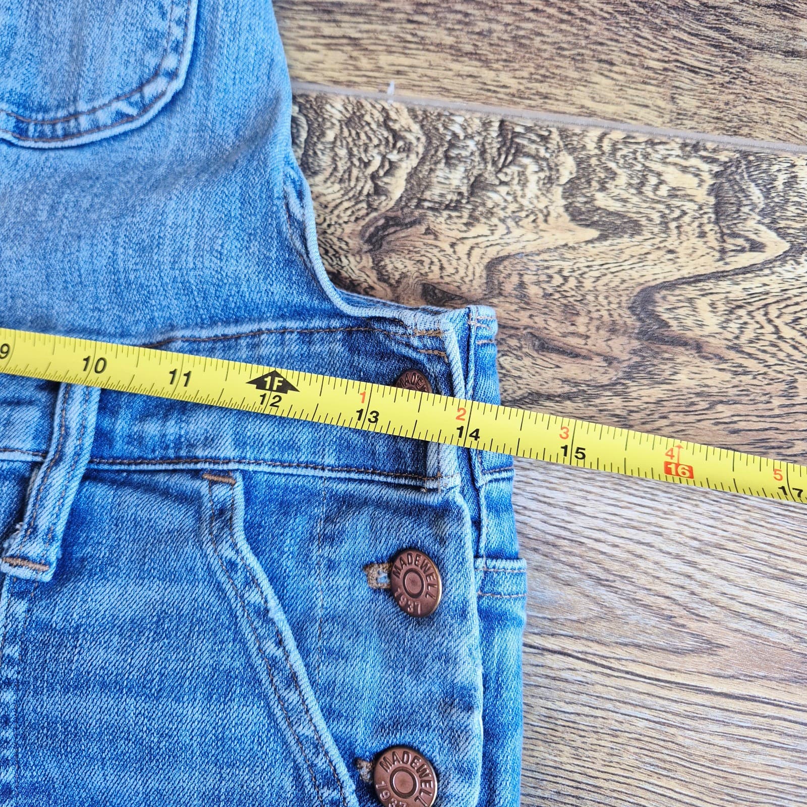 Madewell Skinny Denim Overalls Distressed Stretch Blue Adrian Wash Sz.XS #C2166 - Thumbnail 14