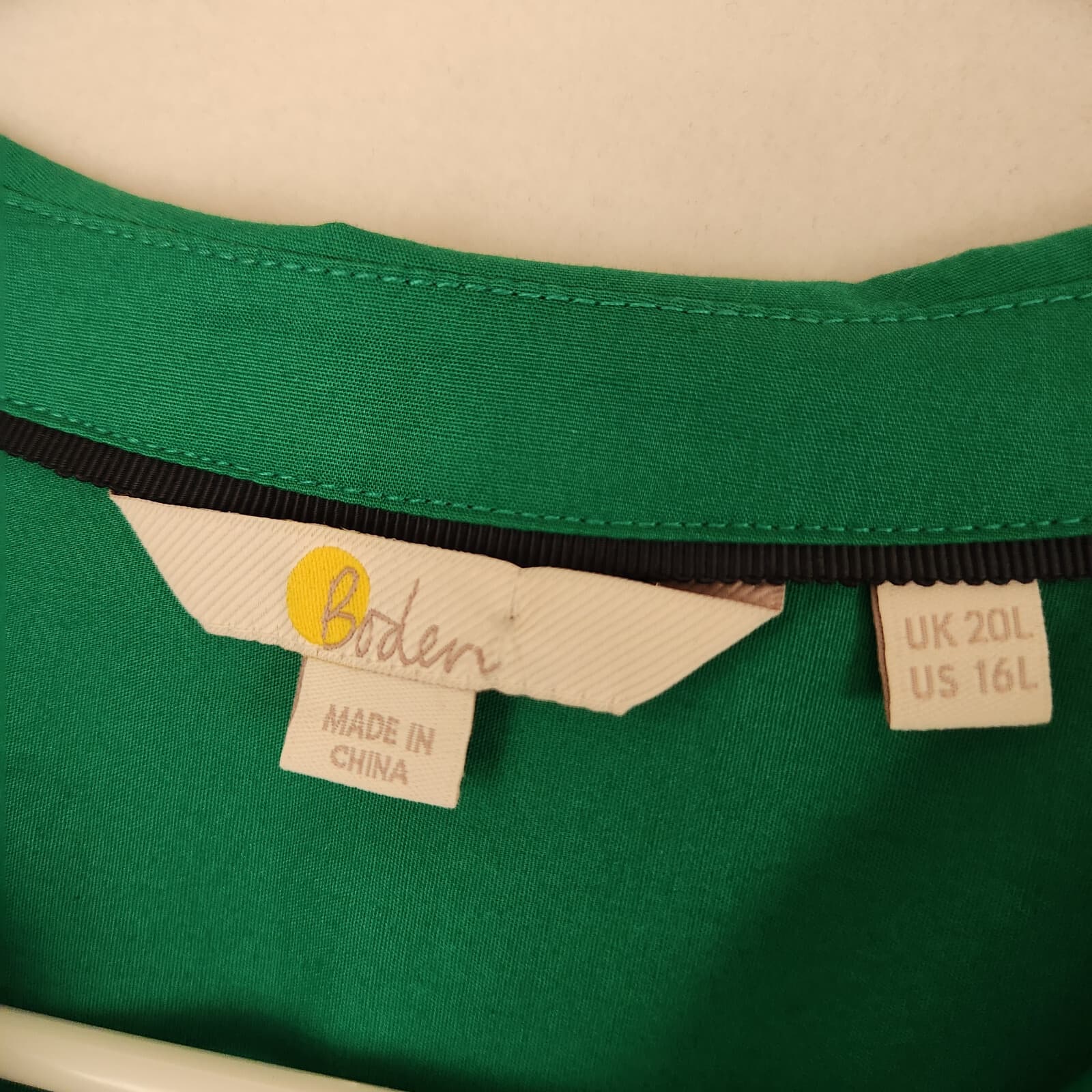 Boden Midi Shirt Dress Long Sleeve Button Tie-Belt Pocket Stretch Green Sz.16L - Thumbnail 9