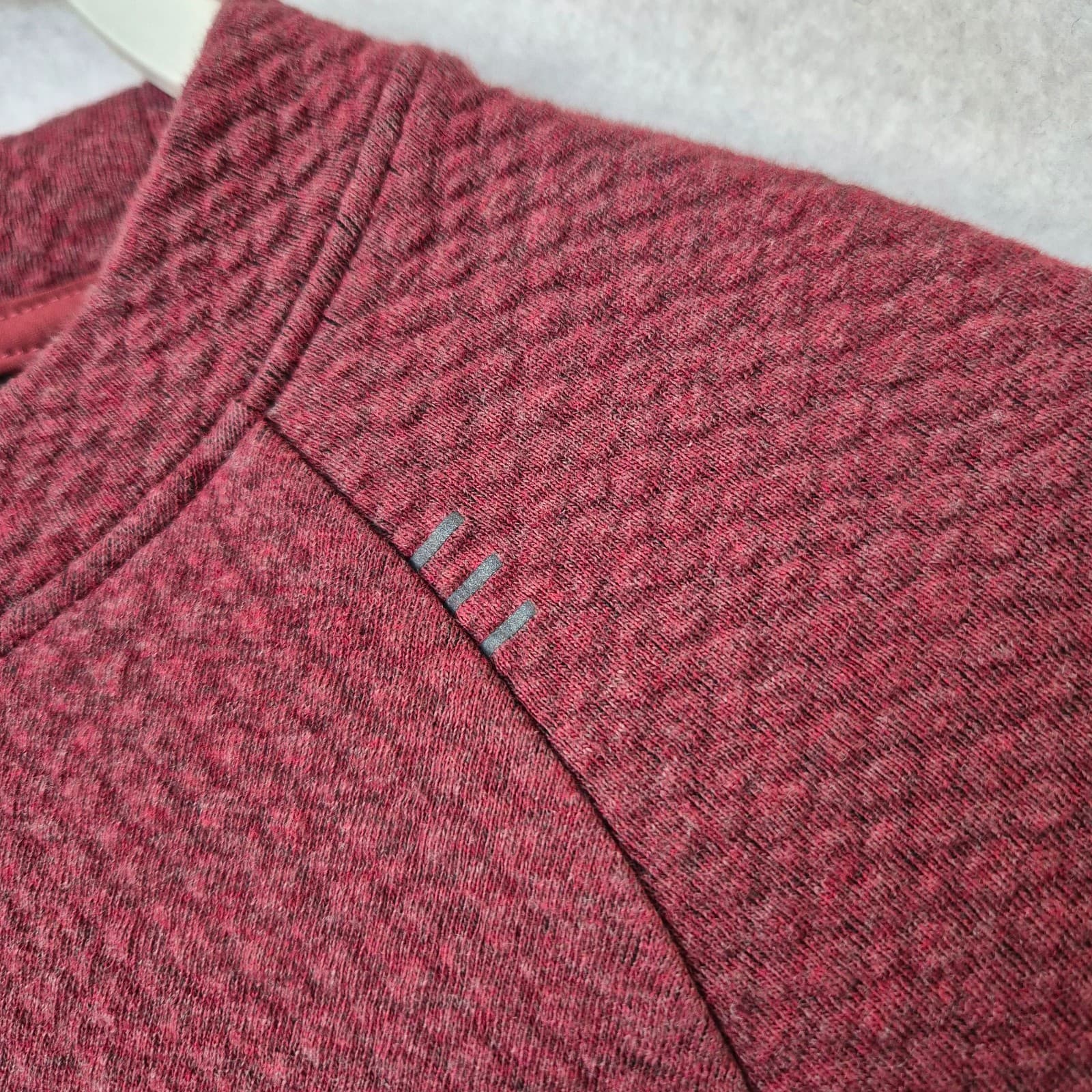 Lululemon At Ease Crew Textured Double Knit Sweatshirt Zip-Pocket Red Men's S - Thumbnail 4