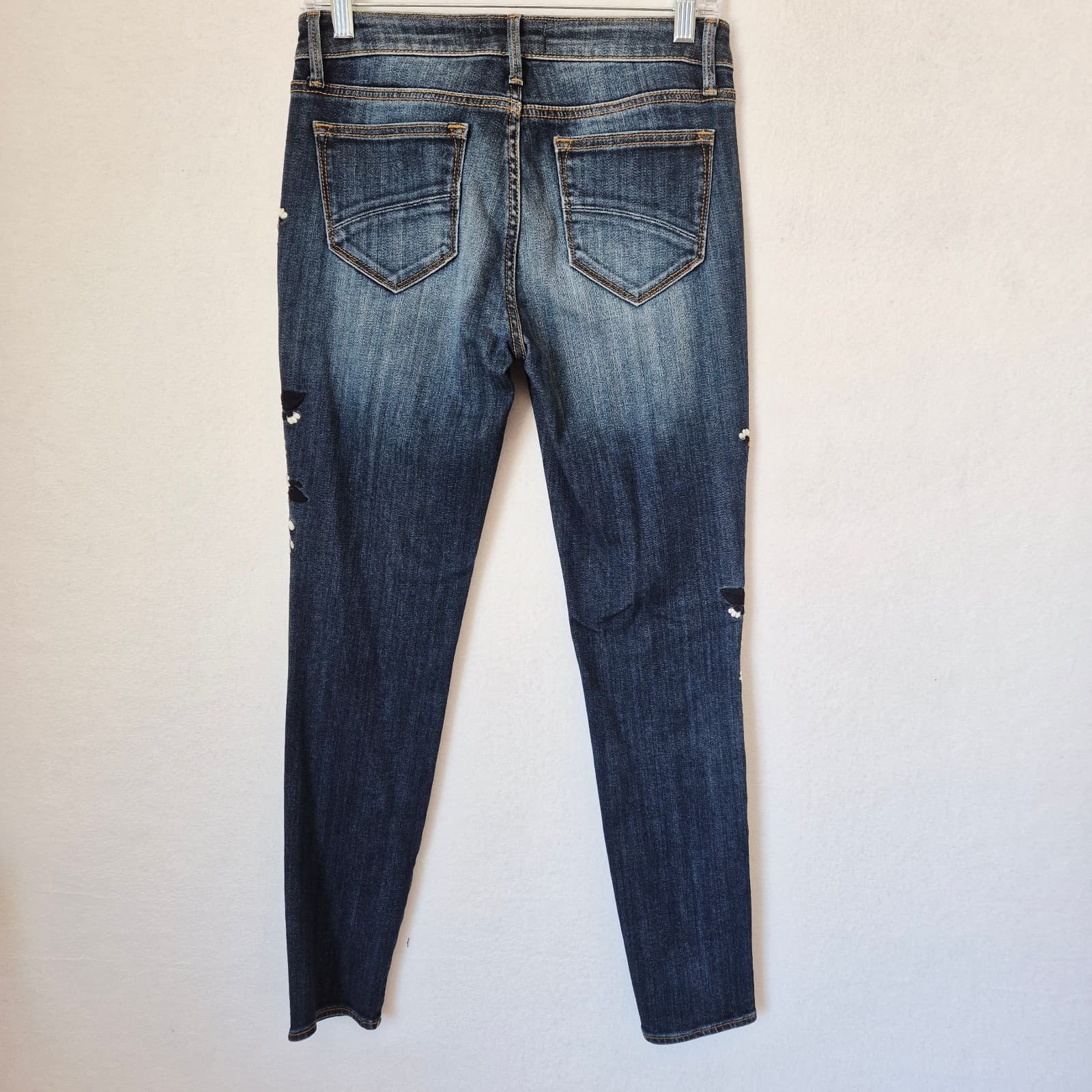 Driftwool Jackie Floral Bird Embroidered Skinny Ankle Jeans Zip Blue Women's 26 - Thumbnail 6