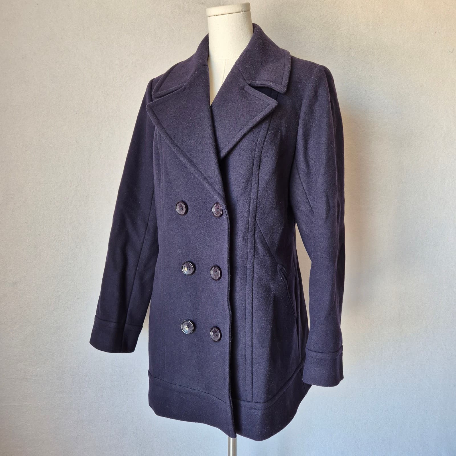 Pendleton Wool Blend Peacoat Double-Breasted Lined Pocket Navy Blue Women's M - Thumbnail 3