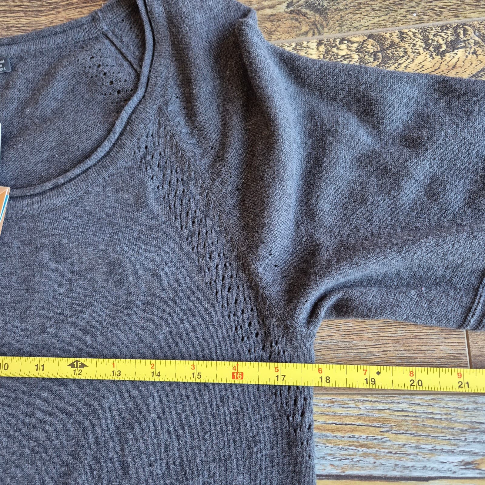 NWT Prana Leigh Organic Cotton Sweater Dress Drop Waist Drawstring Black Women M - Thumbnail 15