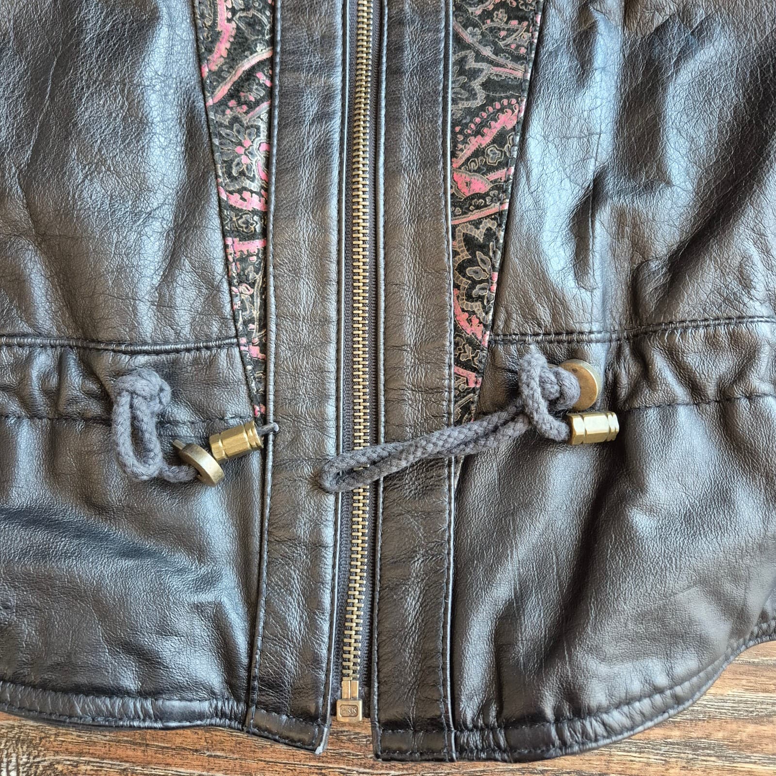 Vintage Pelle New York Milano Leather Mix-Media Patchwork Jacket Zip Pocket Sz.M - Thumbnail 10