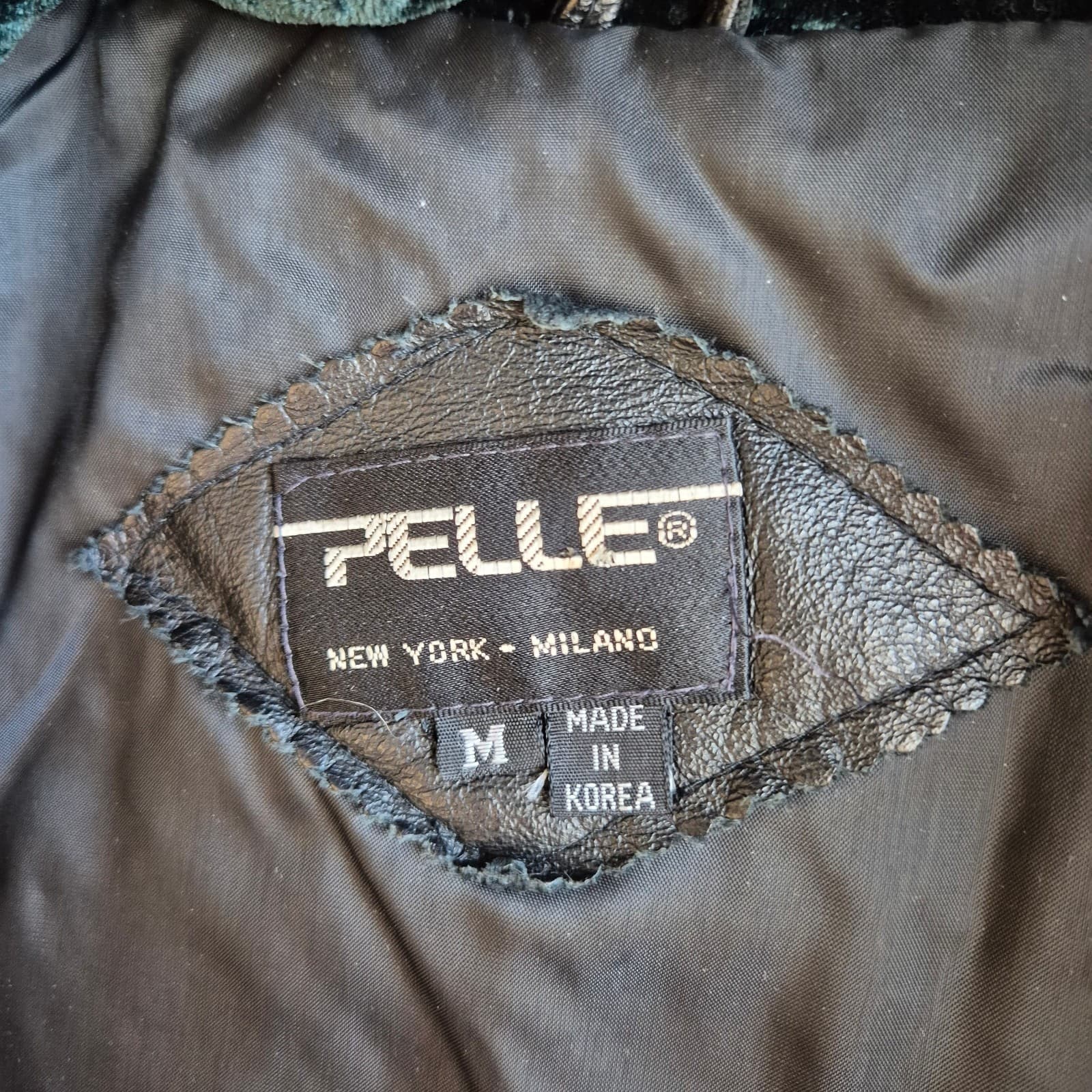Vintage Pelle New York Milano Leather Mix-Media Patchwork Jacket Zip Pocket Sz.M - Thumbnail 14
