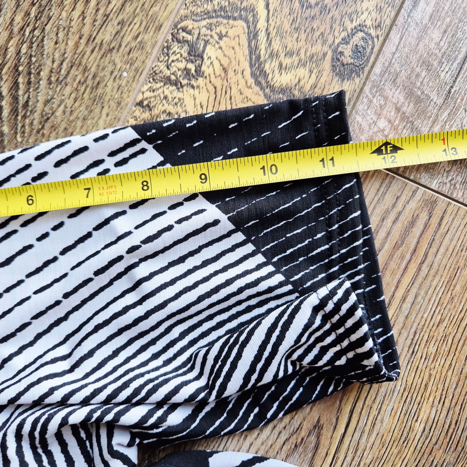 Q'neel Nordic Design Jersey Striped Swing Maxi Dress 3/4 Sleeve Black White EU42 - Thumbnail 10