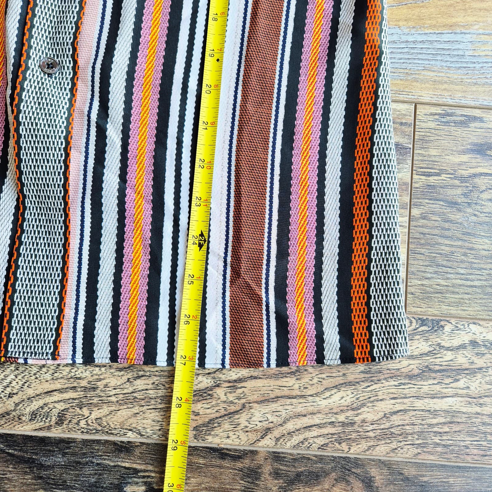 Tory Burch Silk Multicolor Striped Button-Up Shirt Long Sleeve Women's 12 - Thumbnail 13