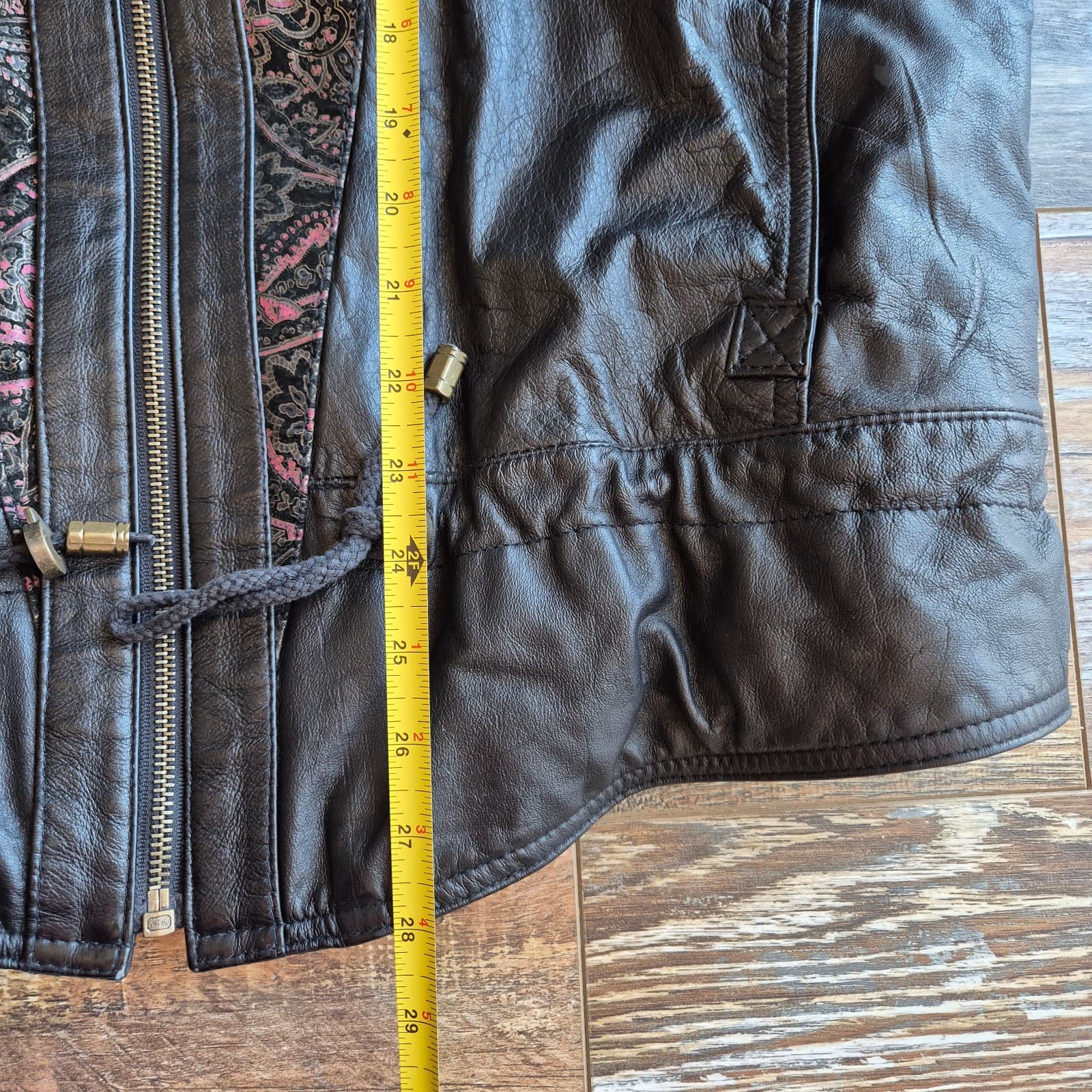 Vintage Pelle New York Milano Leather Mix-Media Patchwork Jacket Zip Pocket Sz.M - Thumbnail 19