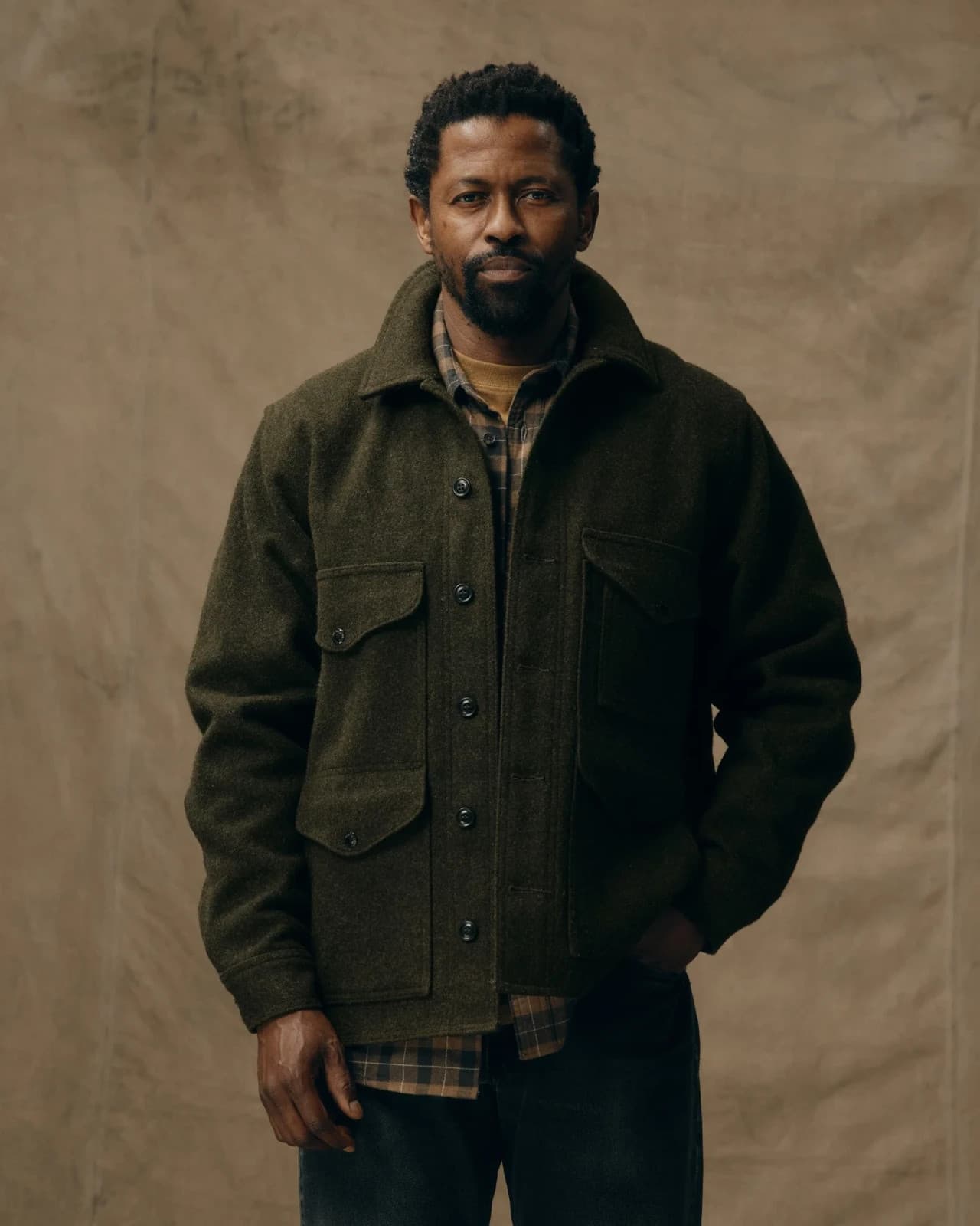 Filson Mackinaw Wool Cruiser Jacket Button Black Men's 42 Made in USA Style 110 - Thumbnail 3