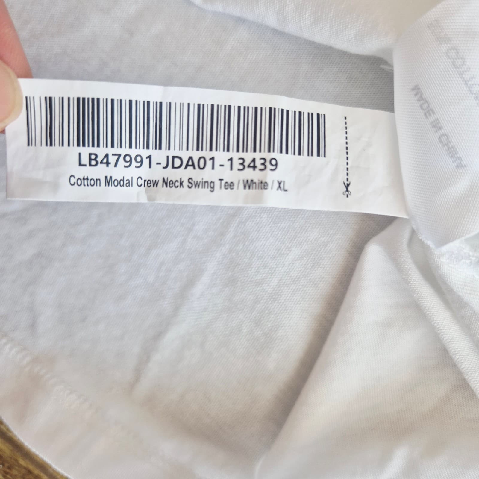 Quince Cotton Modal Crew Neck Swing T-Shirt Short Sleeve White Women's XL - Thumbnail 8