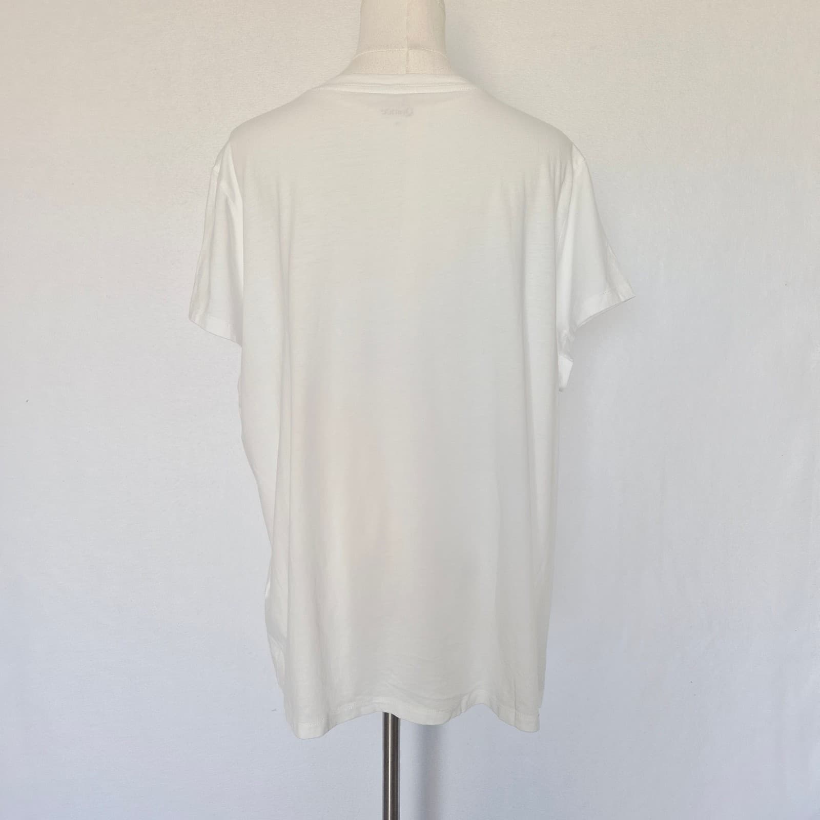 Quince Cotton Modal Crew Neck Swing T-Shirt Short Sleeve White Women's XL - Thumbnail 5