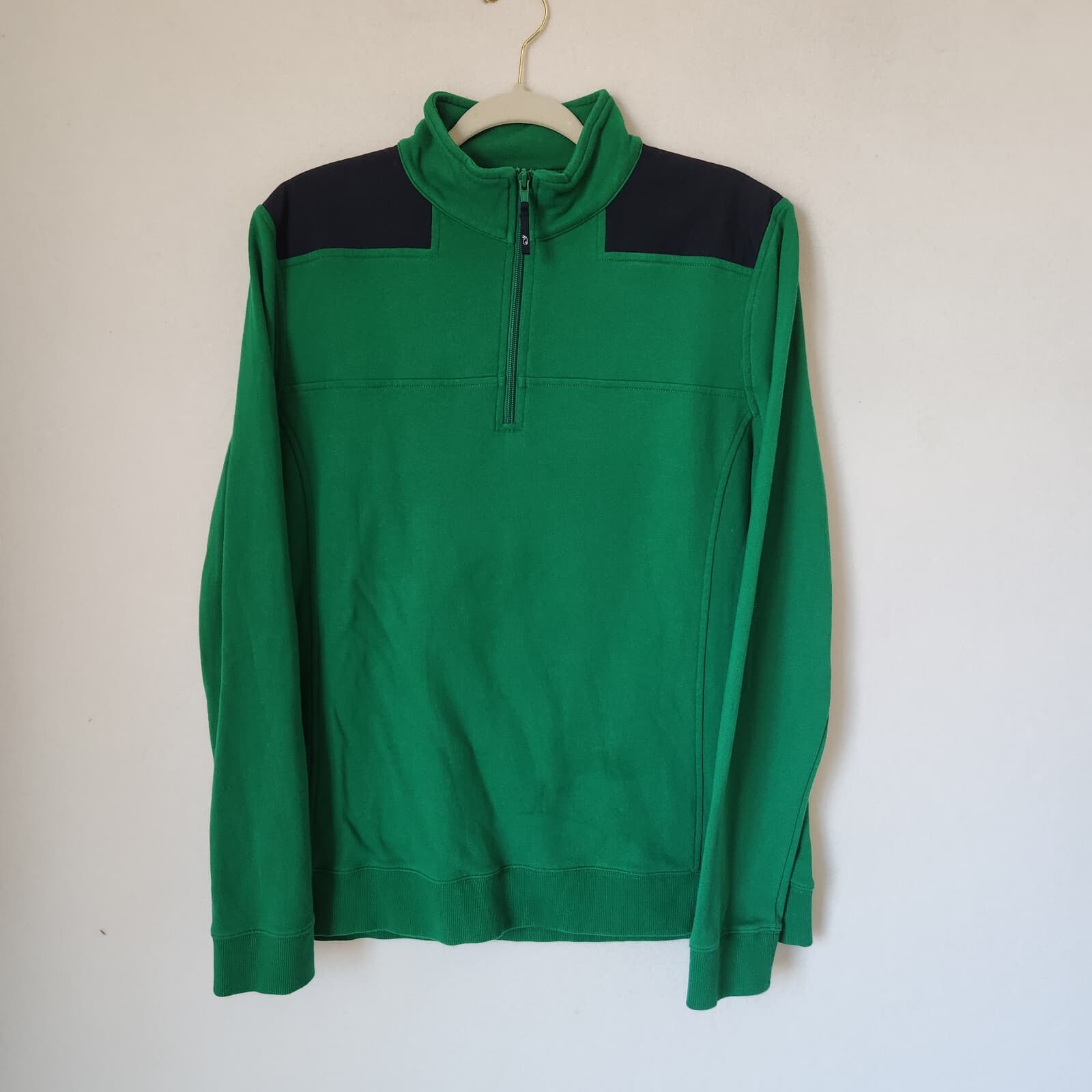 Vineyard Vines Shep Shirt Sweatshirt 1/4 Zip French Terry Green Blue Men's XL - Thumbnail 2