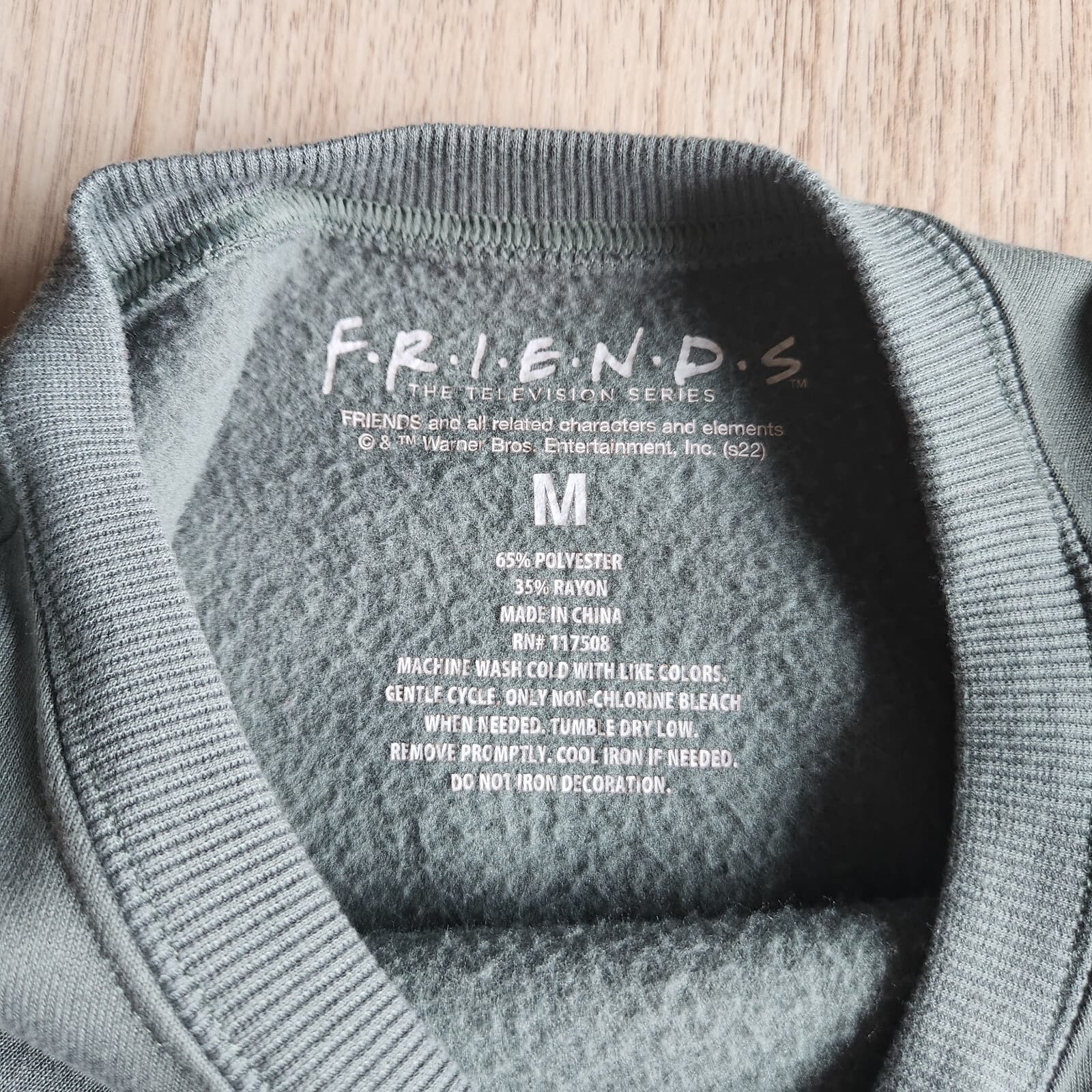 Friends Graphic Crew Neck Sweatshirt Fleece Lined Long Sleeve Green Women's M - Thumbnail 7