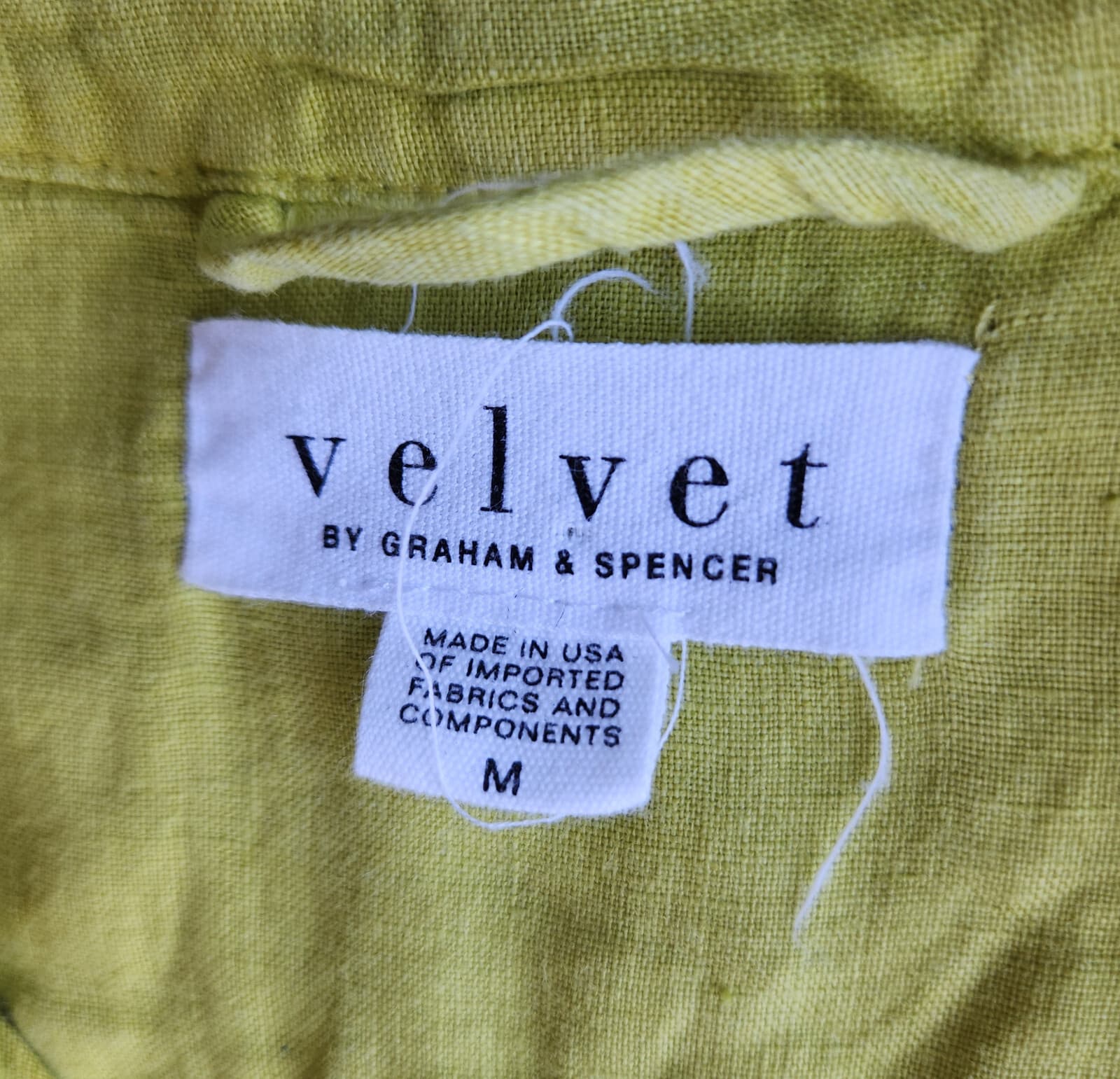 Velvet Graham & Spencer Linen Belted Shirt Dress Long Sleeve Pocket Lemondrop M - Thumbnail 10