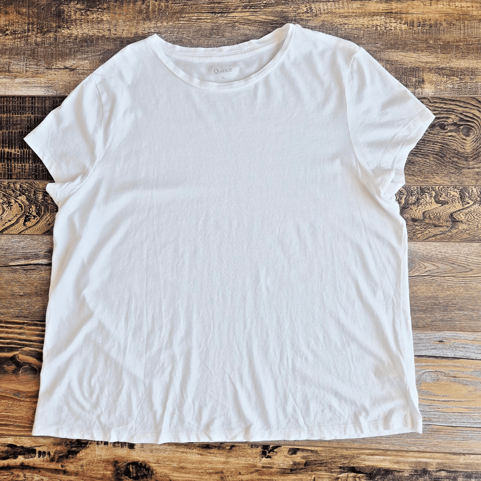 Quince Cotton Modal Crew Neck Swing T-Shirt Short Sleeve White Women's XL - Thumbnail 4