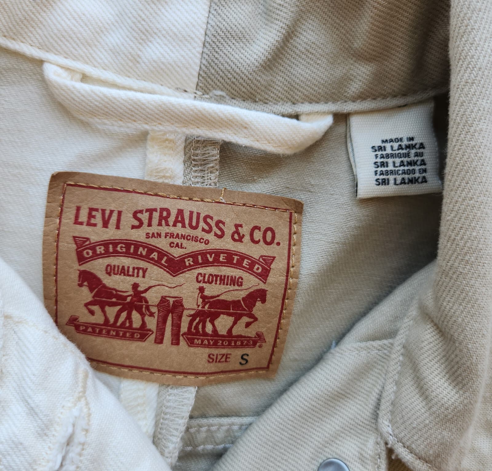 NWoT Levi's Original 2-Tone Tucker Denim Jacket Pocket Tan Stonewash Brown Sz.S - Thumbnail 8