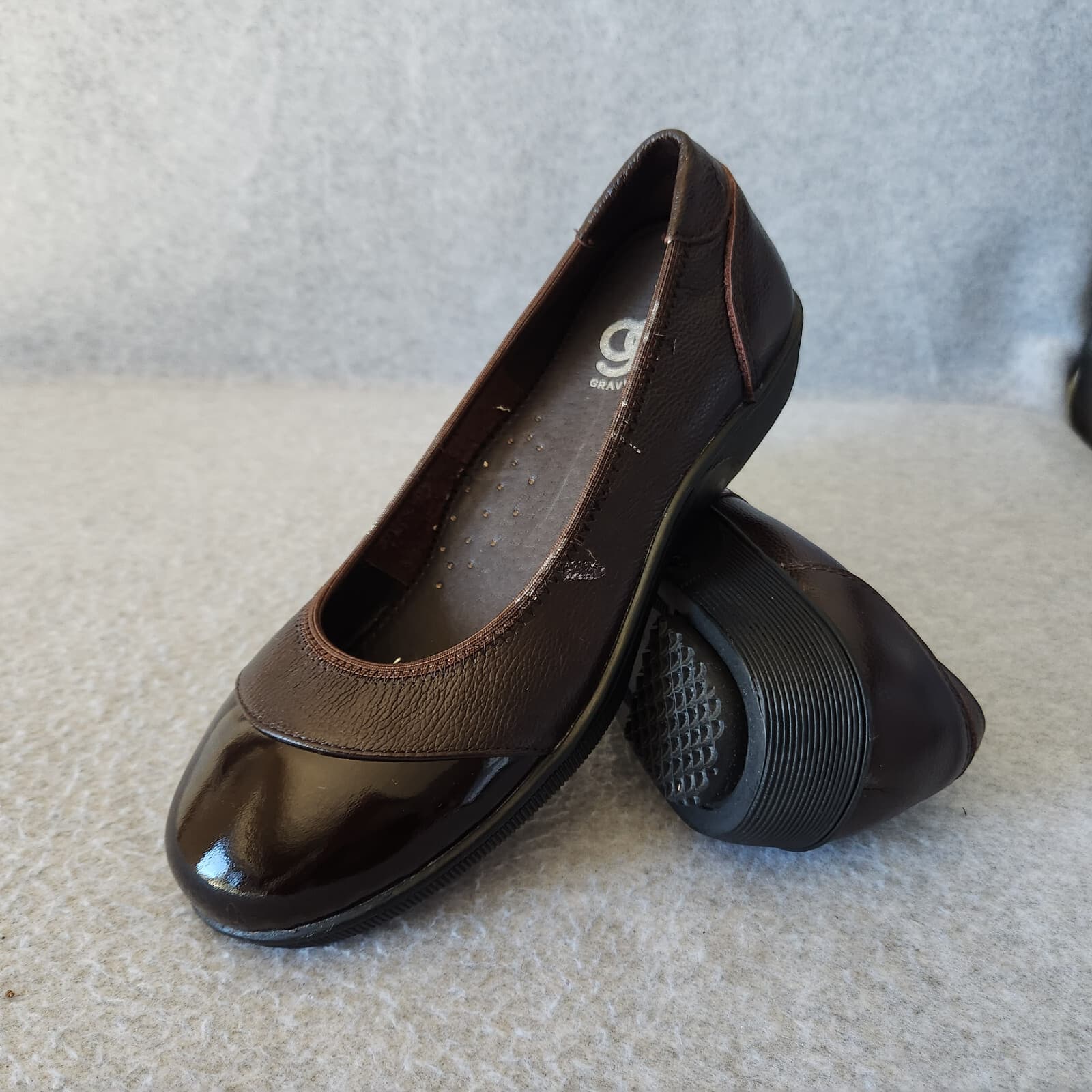 Gravity Defyer by AIW Jenda Brown Leather Pain Relief Shoes Loafer Slip-On US7 - Thumbnail 3