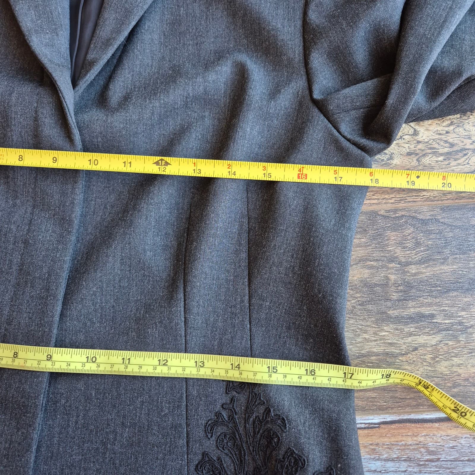 Lafayette 148 Wool Blend Embroidered Career Blazer Jacket Button Black Women's 6 - Thumbnail 11