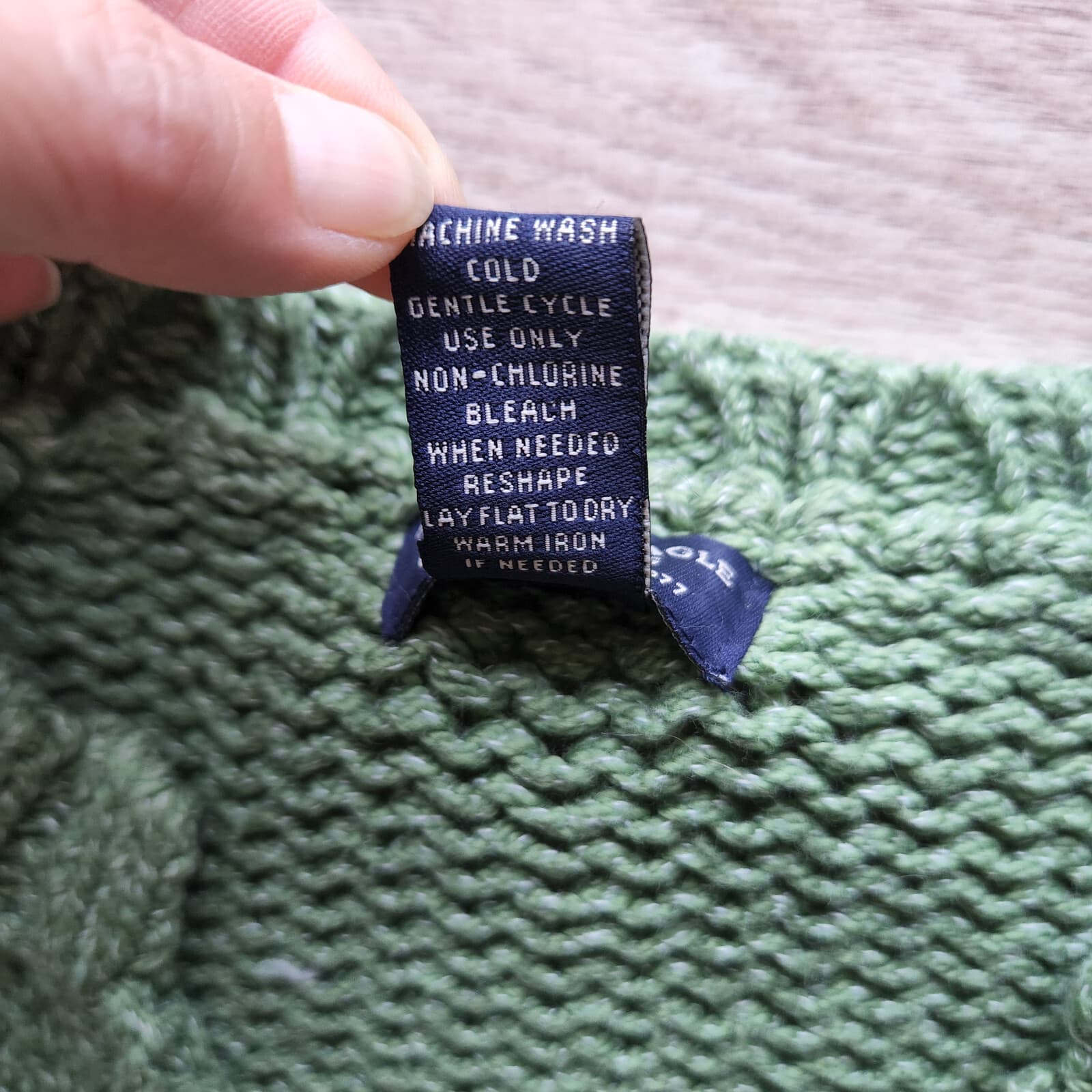 Vintage American Eagle 100% Cotton Sweater Long Sleeve Green Women L Hong Kong - Thumbnail 7