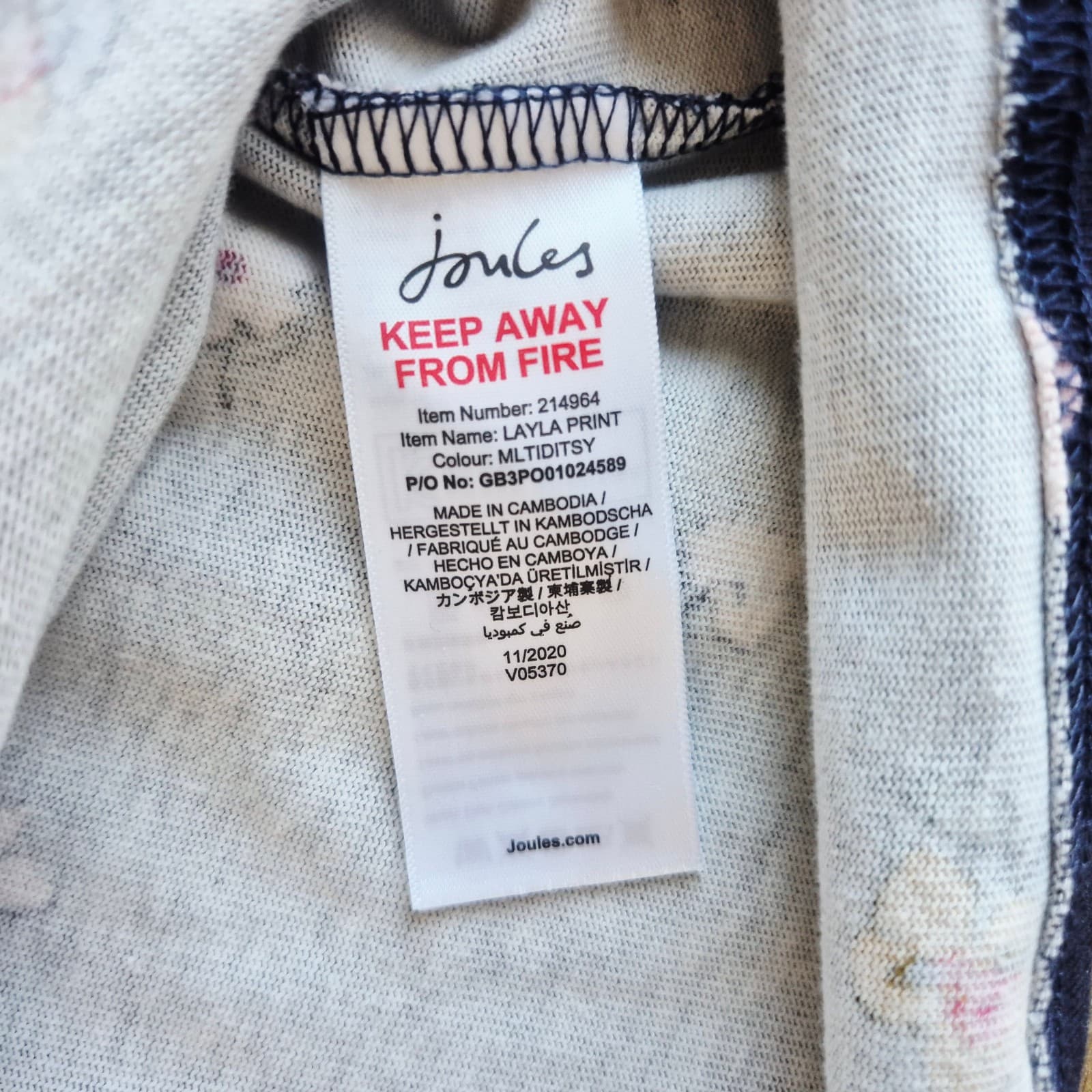NWoT Joules Layla A-Line Jersey Dress Ditsy Floral Navy 3/4 Sleeve Pocket Size 8 - Thumbnail 11