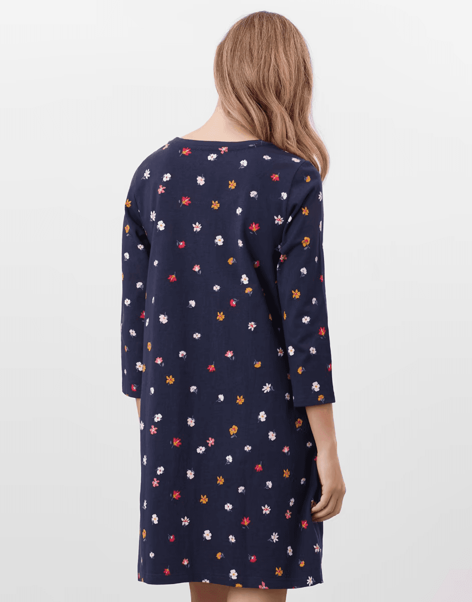 NWoT Joules Layla A-Line Jersey Dress Ditsy Floral Navy 3/4 Sleeve Pocket Size 8 - Thumbnail 8