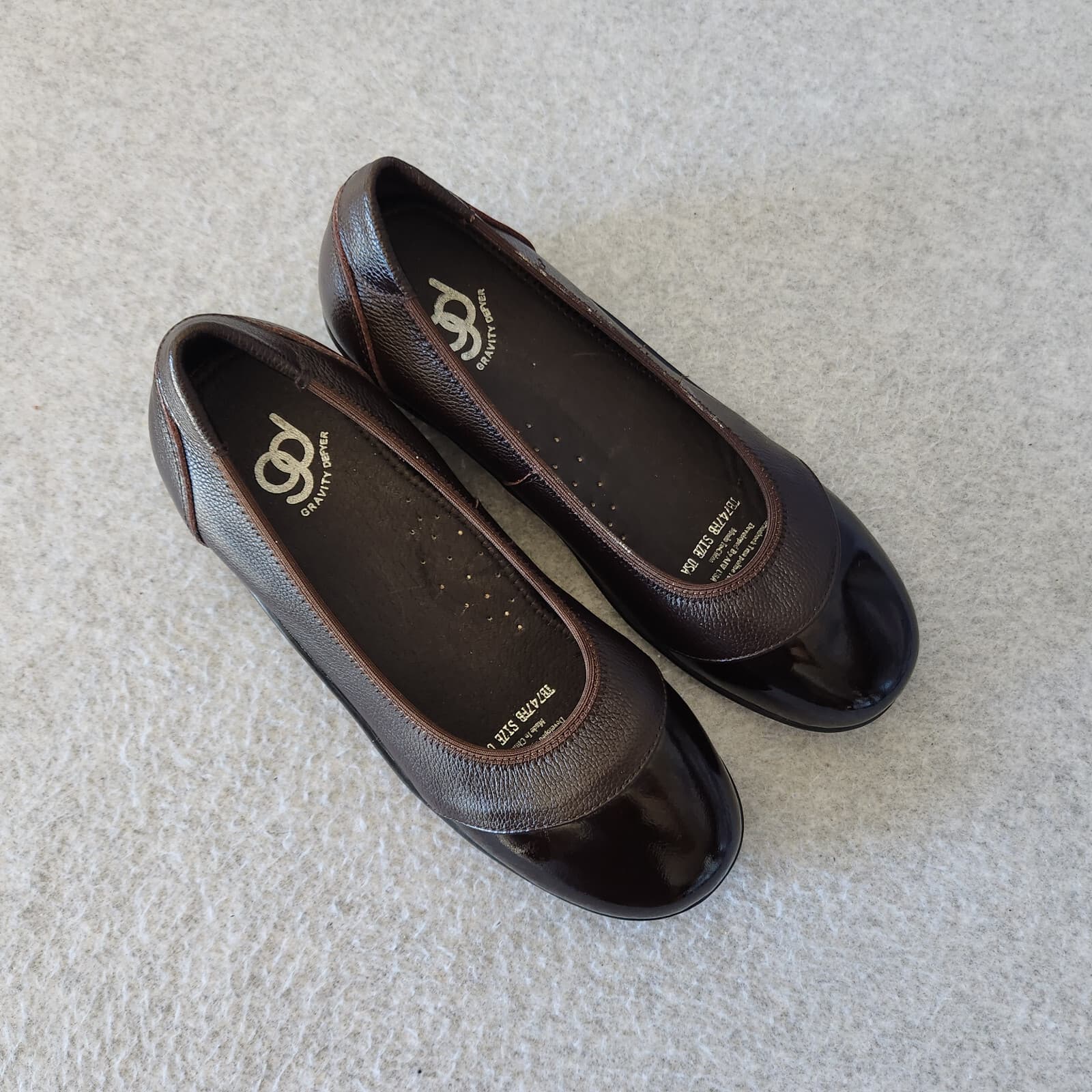Gravity Defyer by AIW Jenda Brown Leather Pain Relief Shoes Loafer Slip-On US7 - Thumbnail 2