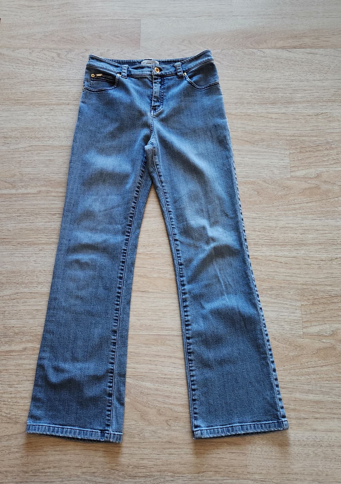 ST. JOHN SPORT Boot Cut Jeans Zip Stretch Medium Washed Blue Women's 2 (29") - Thumbnail 2