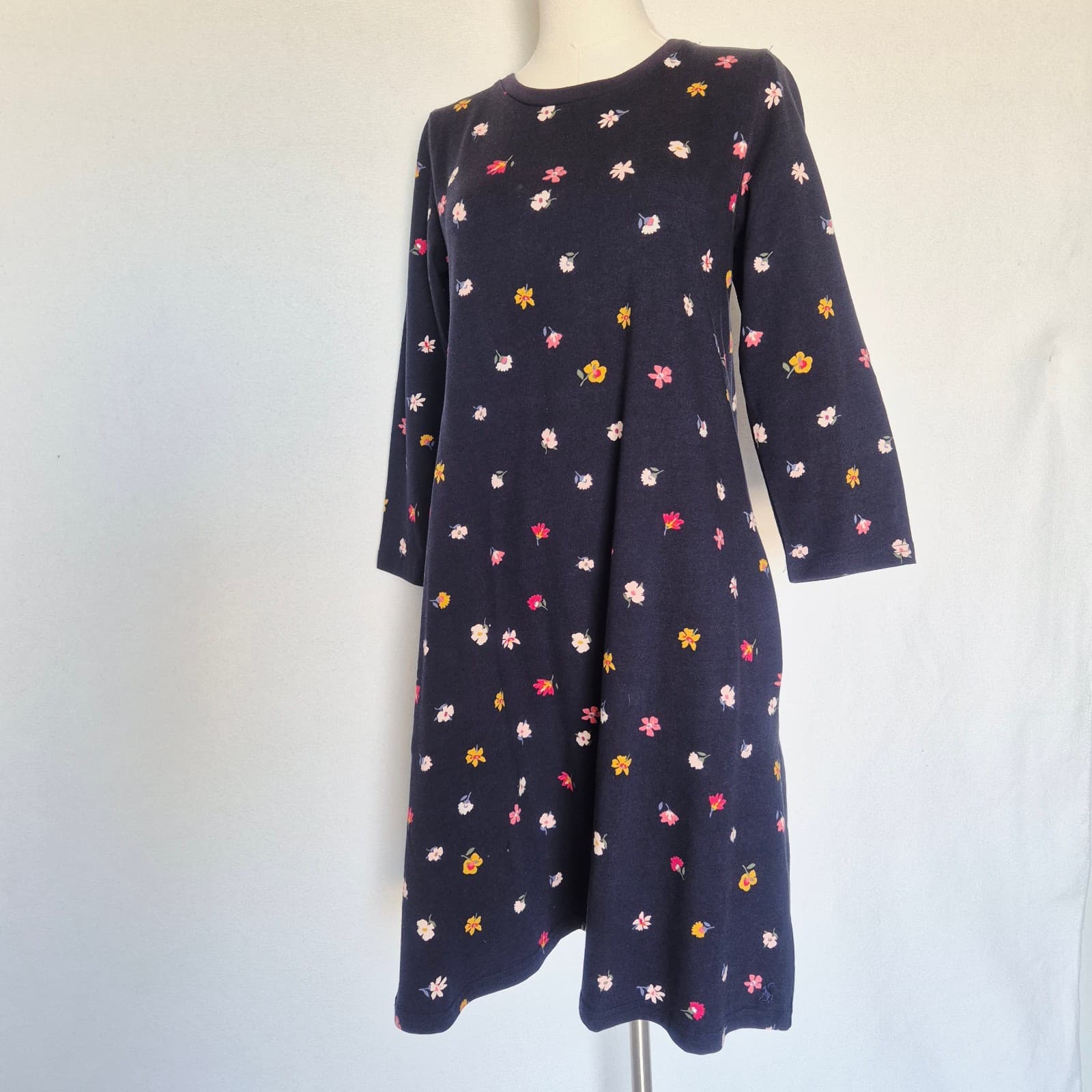 NWoT Joules Layla A-Line Jersey Dress Ditsy Floral Navy 3/4 Sleeve Pocket Size 8 - Thumbnail 5
