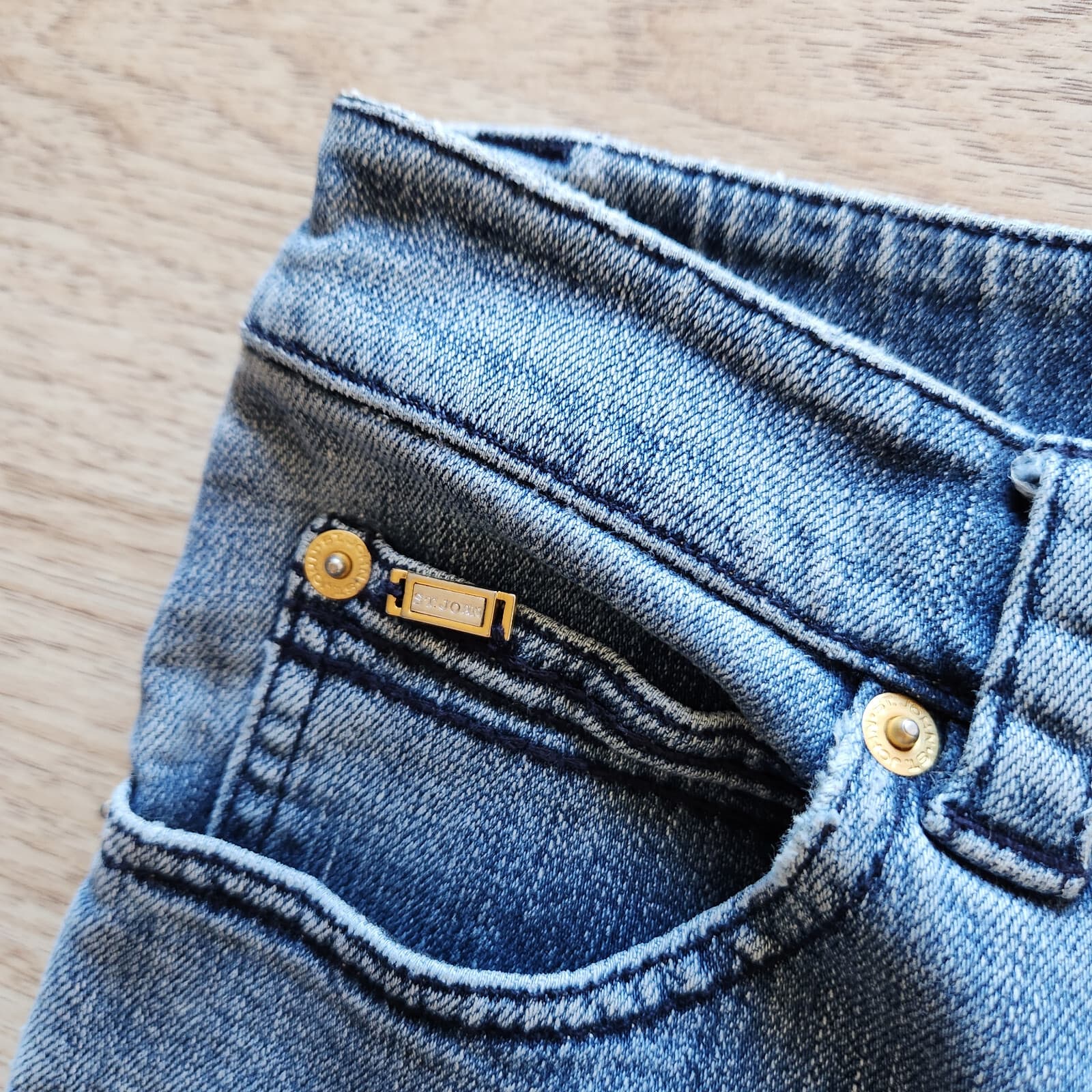 ST. JOHN SPORT Boot Cut Jeans Zip Stretch Medium Washed Blue Women's 2 (29") - Thumbnail 8