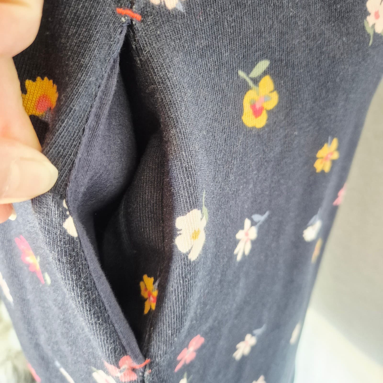 NWoT Joules Layla A-Line Jersey Dress Ditsy Floral Navy 3/4 Sleeve Pocket Size 8 - Thumbnail 7