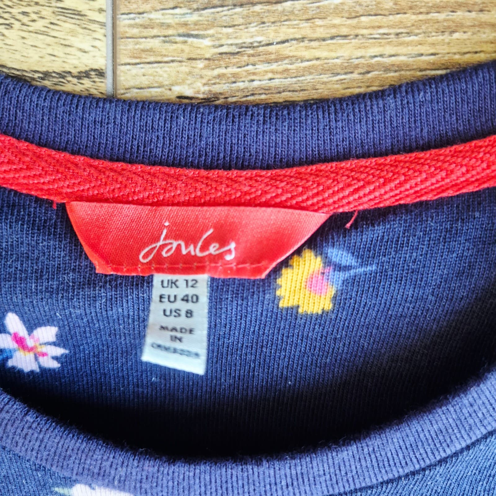 NWoT Joules Layla A-Line Jersey Dress Ditsy Floral Navy 3/4 Sleeve Pocket Size 8 - Thumbnail 10