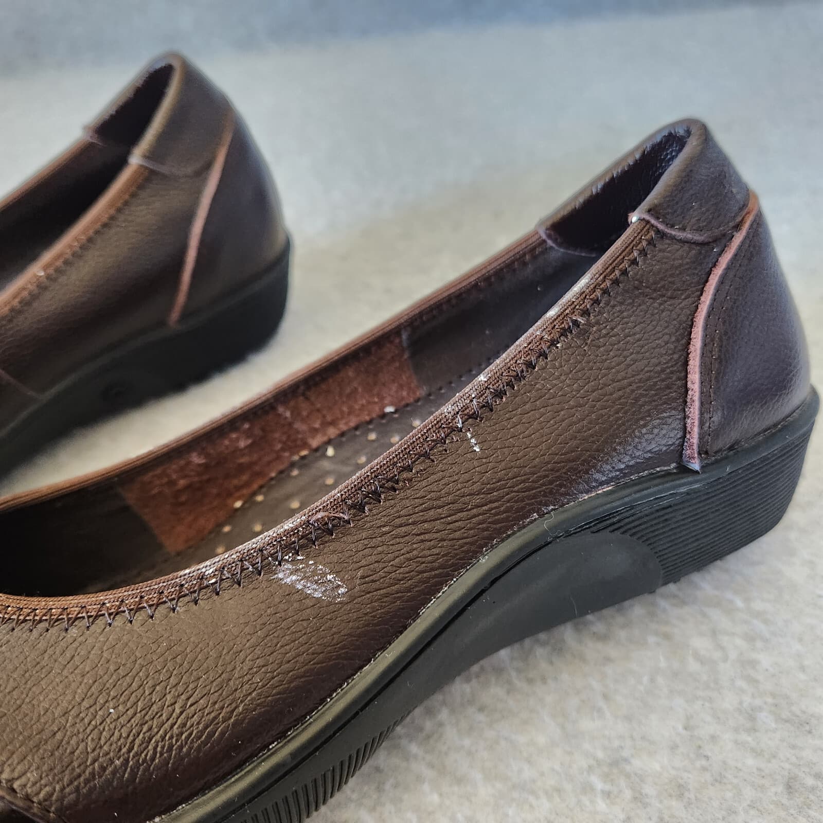Gravity Defyer by AIW Jenda Brown Leather Pain Relief Shoes Loafer Slip-On US7 - Thumbnail 9