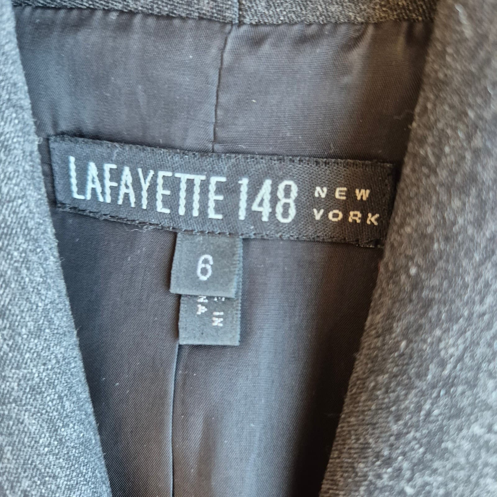 Lafayette 148 Wool Blend Embroidered Career Blazer Jacket Button Black Women's 6 - Thumbnail 7