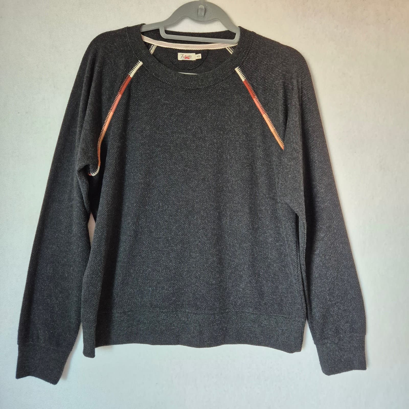 Faherty Legend Apres Waffle Knit Crew Neck Sweater Twill Heathered Black Women M - Thumbnail 3