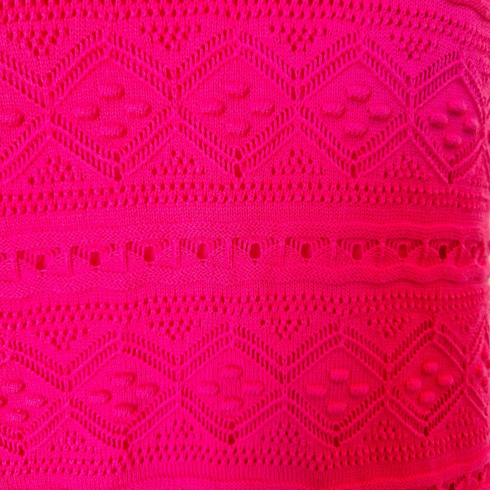 NWT Eliza J $148 Knit Crochet Shift Dress Sleeveless Lined Hot-Pink Women's M - Thumbnail 4