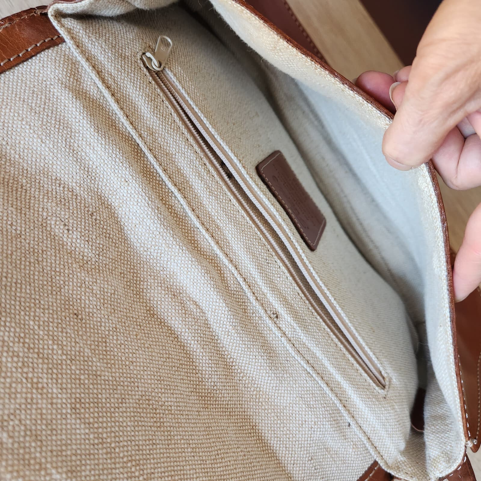 Vintage Fossil Cabo Flap Shoulder Bag Snap Leather Tan - Thumbnail 10