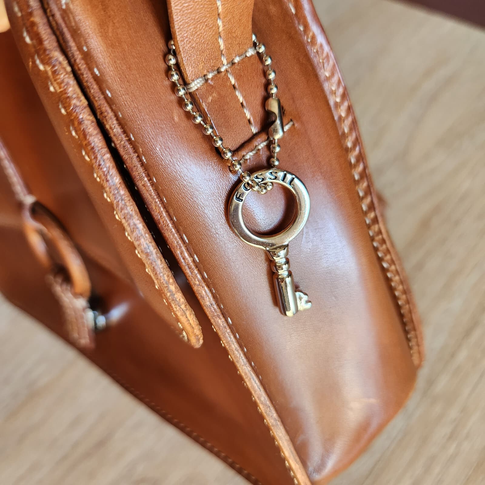 Vintage Fossil Cabo Flap Shoulder Bag Snap Leather Tan - Thumbnail 13